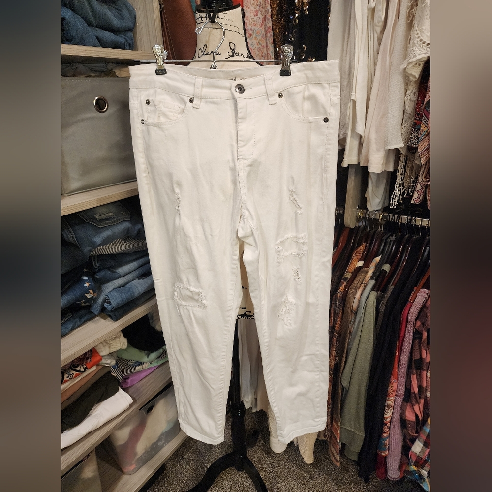 Tribal White Slim Jeans Classic Denim Style